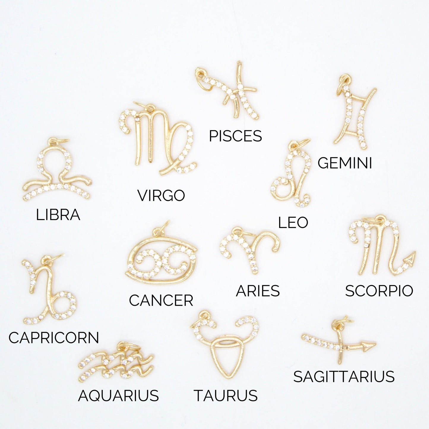 Dainty Astrology Zodiac Signs Pendant Charms