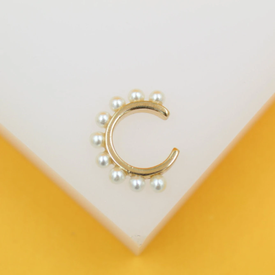 Gold Filled Pearl Beads Ear Cuffs