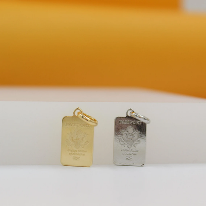 18K Gold Passport Pendant