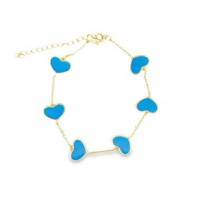 Enamel Colored Heart Bracelet (H174)