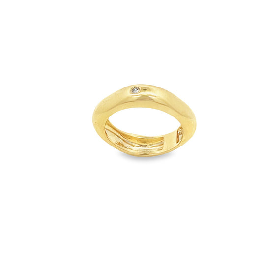 18K Gold Filled Square CZ Chunky Geometric Stackable Ring