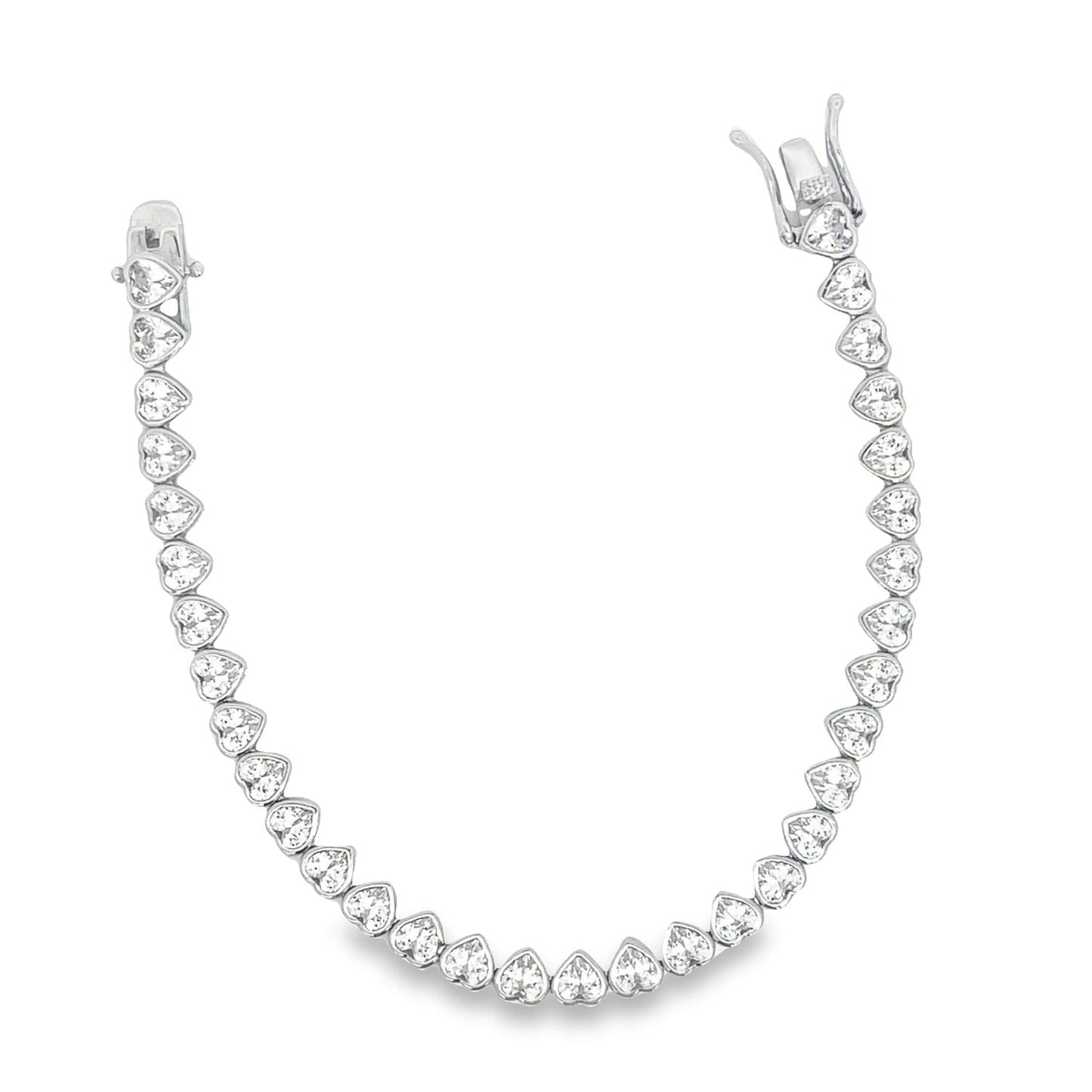 5mm Heart Bezel CZ Tennis Bracelet