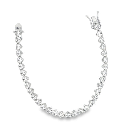 5mm Heart Bezel CZ Tennis Bracelet