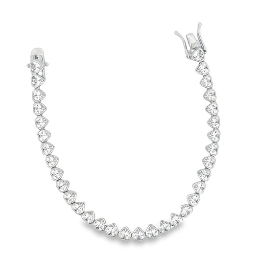 5mm Heart Bezel CZ Tennis Bracelet