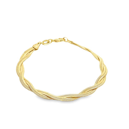 3mm Double Twisted Herringbone Snake Chain Bracelet