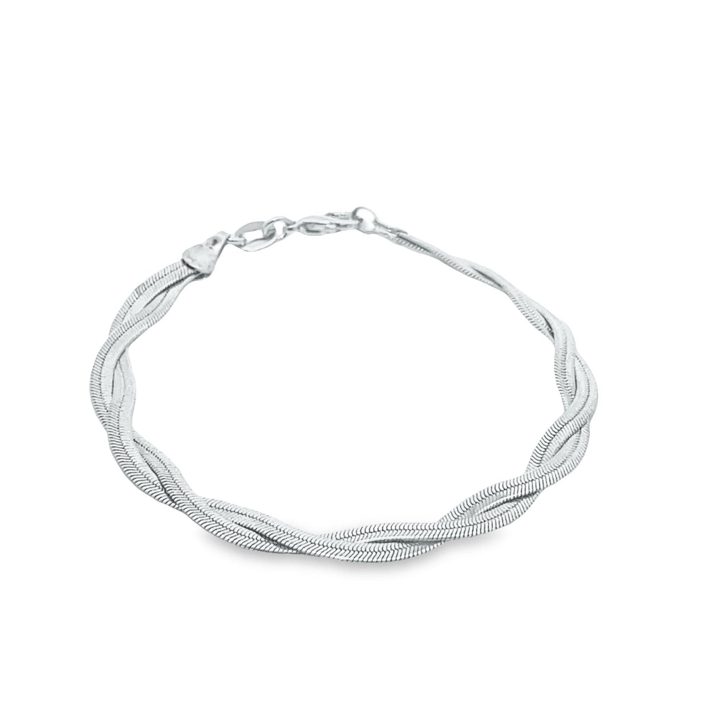 3mm Double Twisted Herringbone Snake Chain Bracelet