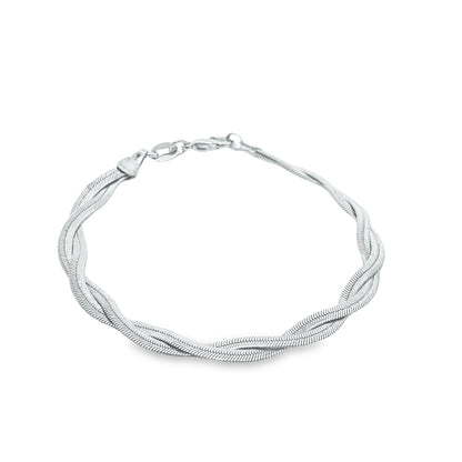 3mm Double Twisted Herringbone Snake Chain Bracelet