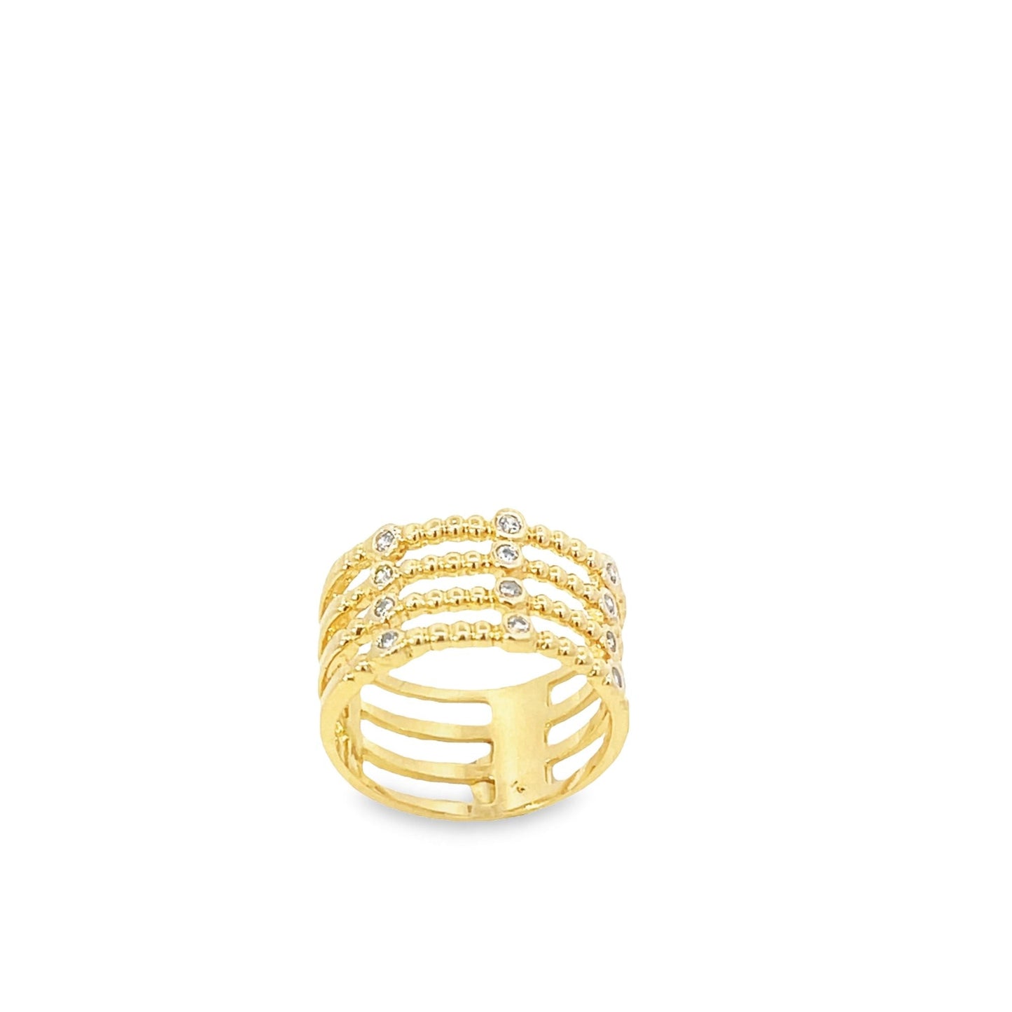 Four Layered Ring With CZ Stones