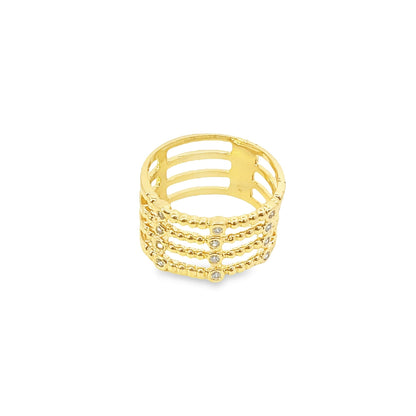 Four Layered Ring With CZ Stones
