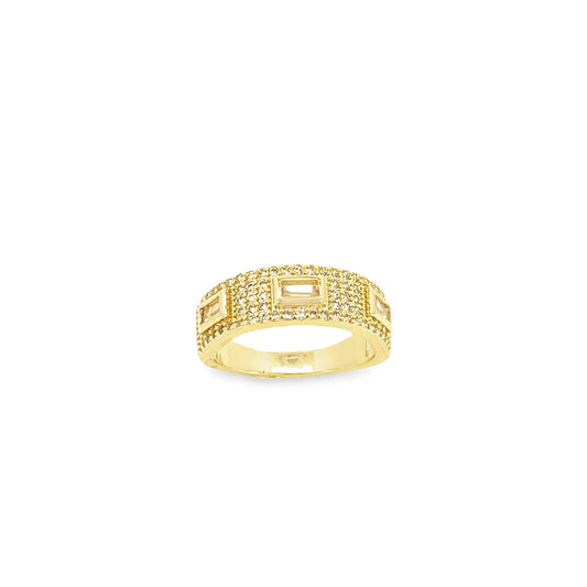 Paved Baguette CZ Band Ring
