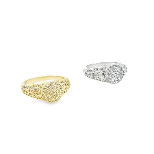Pave CZ Signet Ring