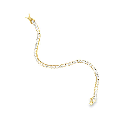 CZ Three Prong Buckle Clasp Tennis Bracelet (I449)