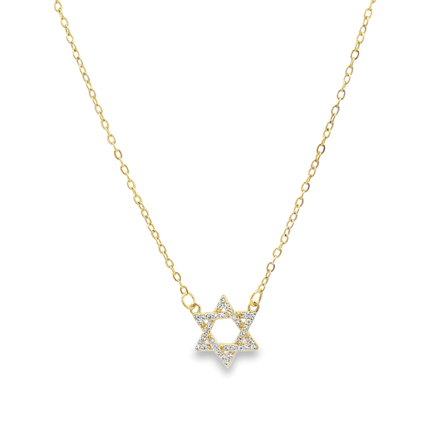CZ Paved Star of David Rolo Chain Bracelet