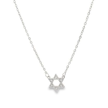 CZ Paved Star of David Rolo Chain Bracelet