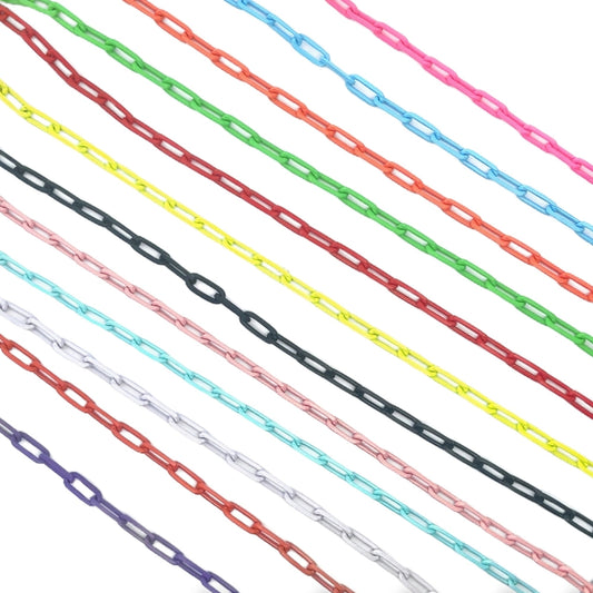 3mm Colorful Enamel Paperclip Chain Bracelets