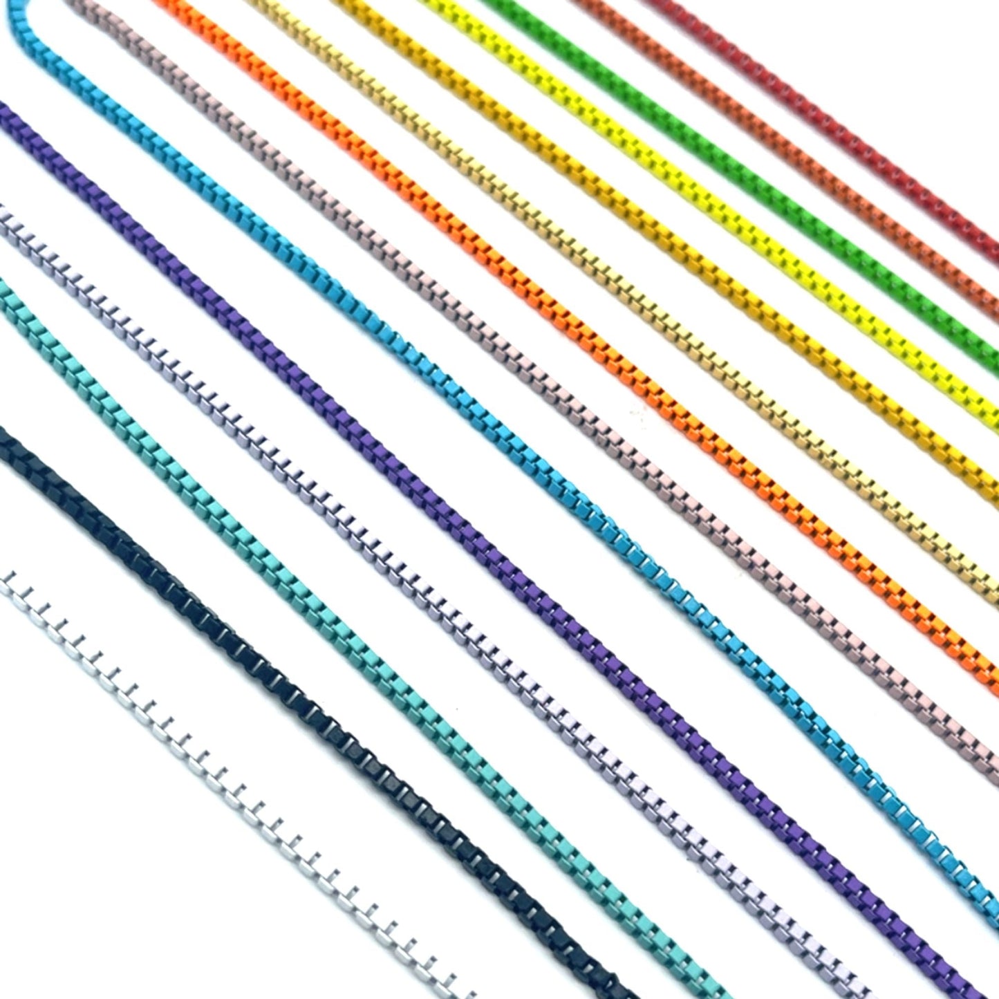 1mm Colorful Enamel Box Bracelet