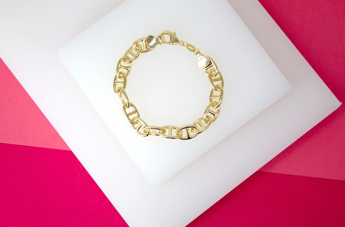 8mm Puffy Anchor Mariner Link Bracelet