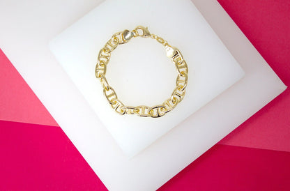 8mm Puffy Anchor Mariner Link Bracelet