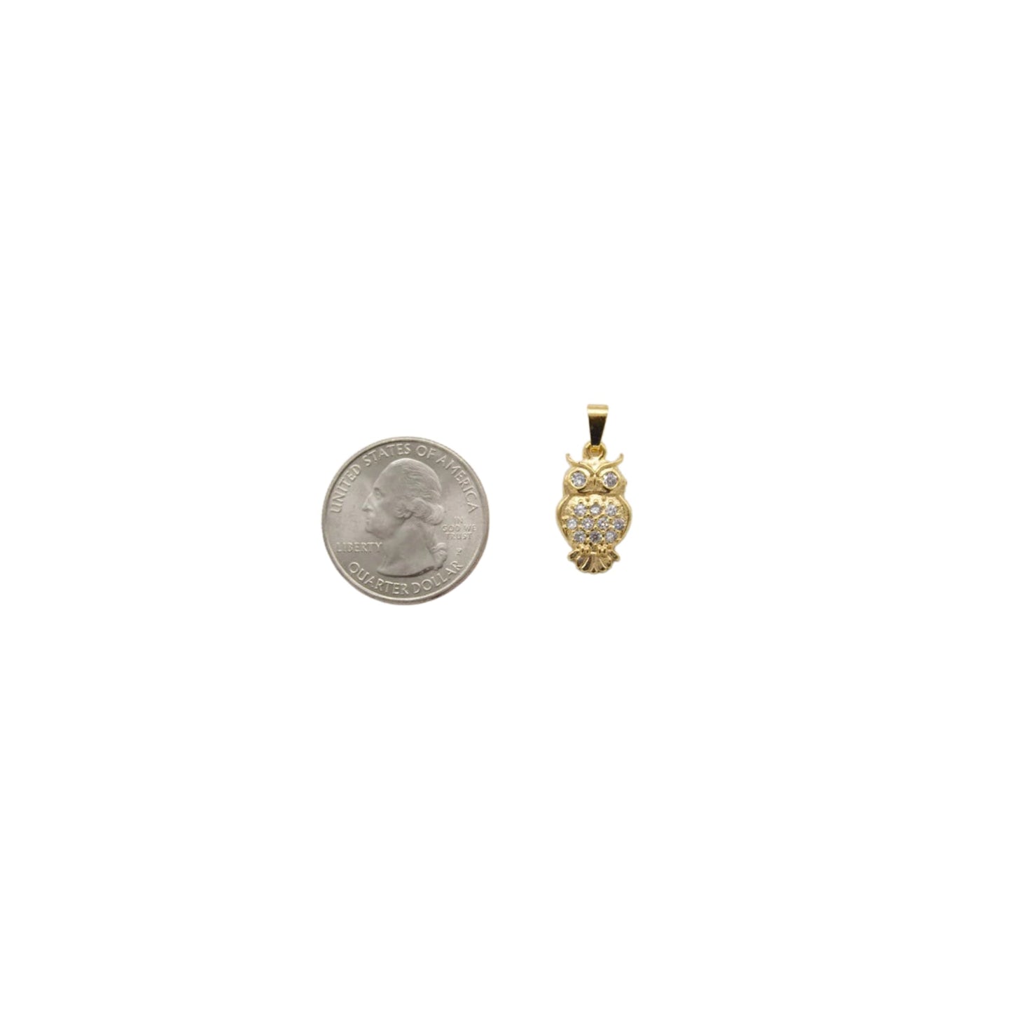 18K Gold Filled Owl Pendant