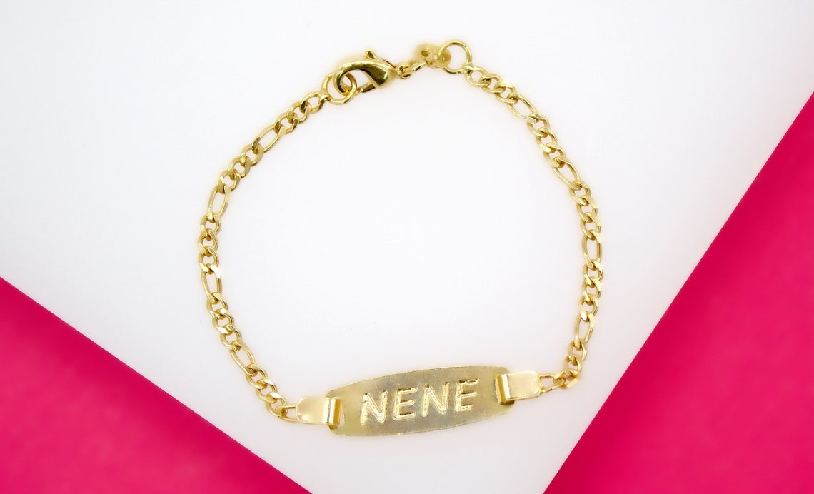 Gold Filled NENE Plate Figaro Bracelet