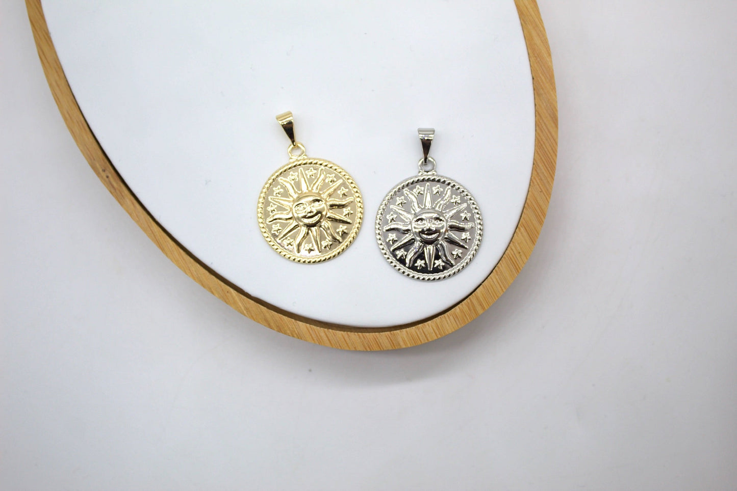 18K Gold Filled Sun Medallion Pendant