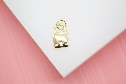 18K Gold Filled Tiny Lock Charm