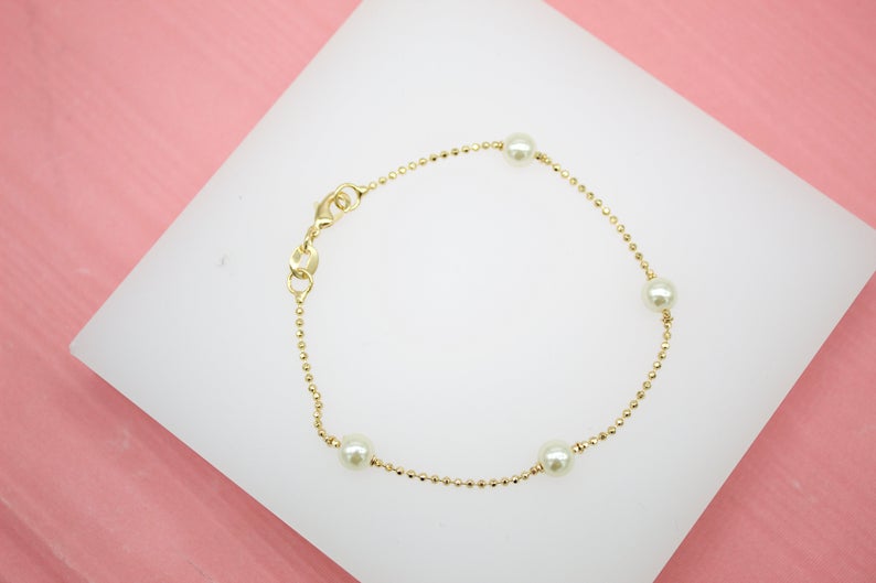 Pearl Ball Chain Bracelet