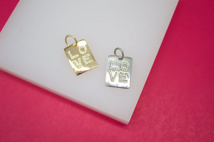 18K Gold Filled Love Charm Love Word Charm Pendant