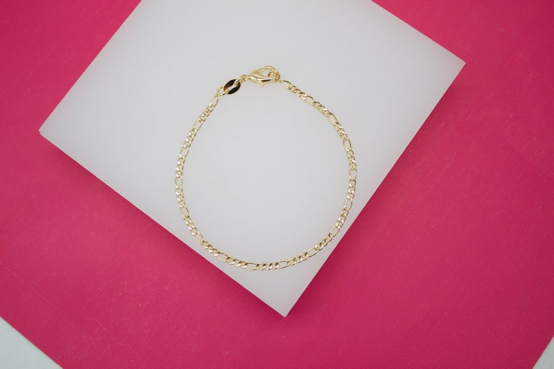 18K Gold Filled 2mm Figaro Bracelet