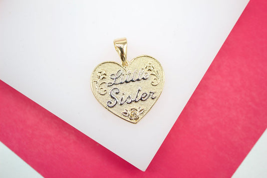 18k Gold Filled Little Sister Heart Pendant