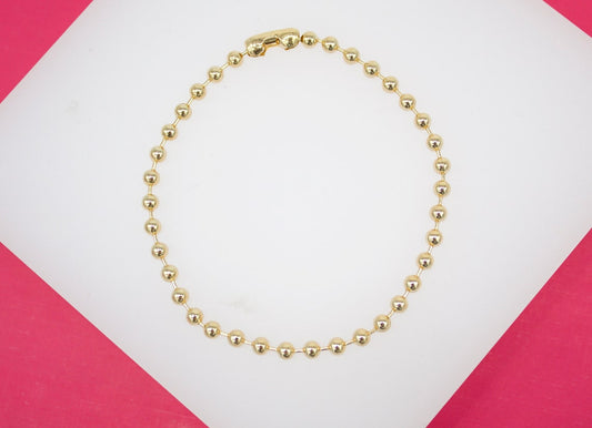 18K Gold Filled 3mm Ball Bracelet