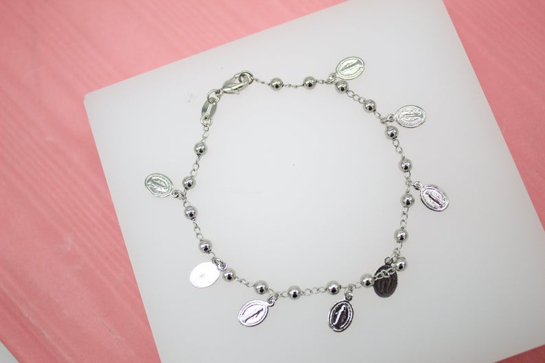 Gold Filled Virgin Mary Charms Bracelet