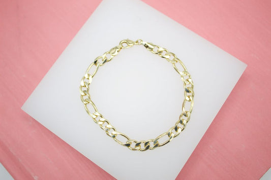 18K Gold Filled Figaro 5mm Link Chain Bracelet
