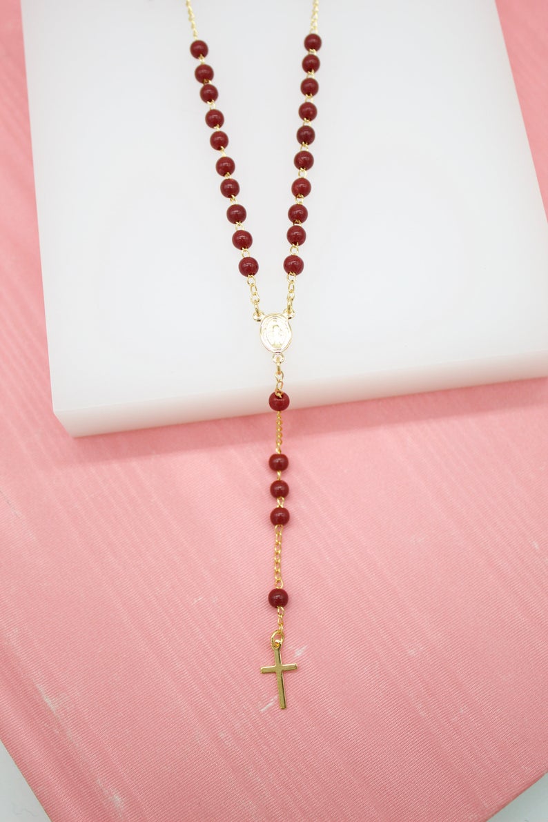 Catholic Bead Rosary With Crucifix Cross