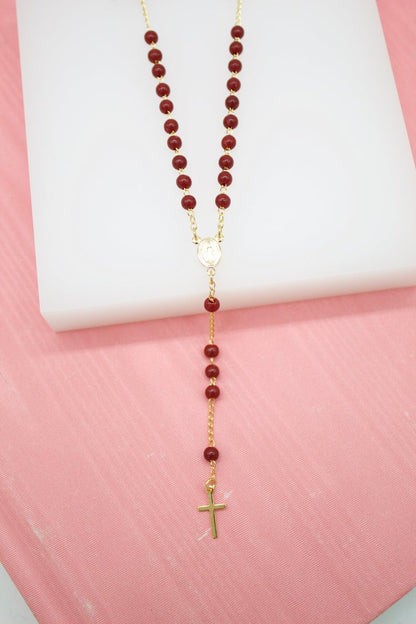Catholic Bead Rosary With Crucifix Cross