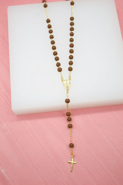 Catholic Bead Rosary With Crucifix Cross