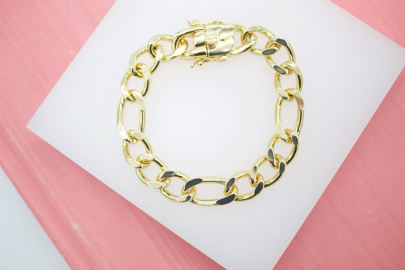 10mm Diamond Cut Figaro Chain