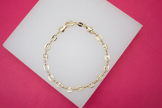 5mm Puffy Flat Mariner Link Bracelet