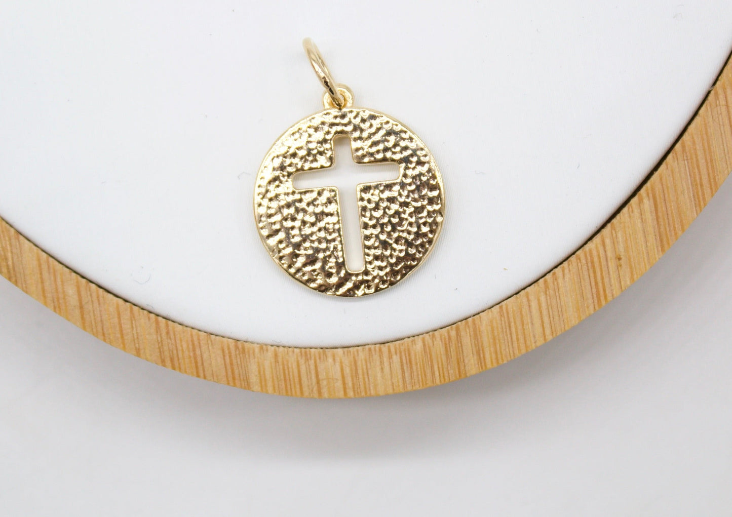 Gold Filled Outlined Cross Medallion Pendant