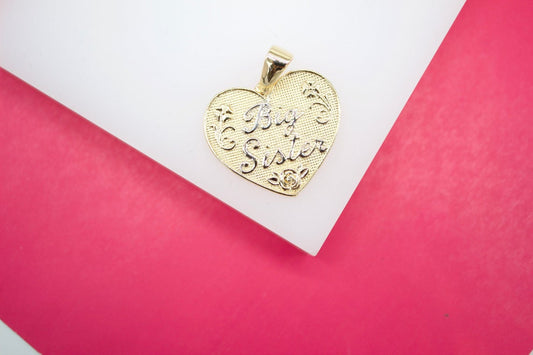 18k Gold Filled Big Sister Heart Pendant