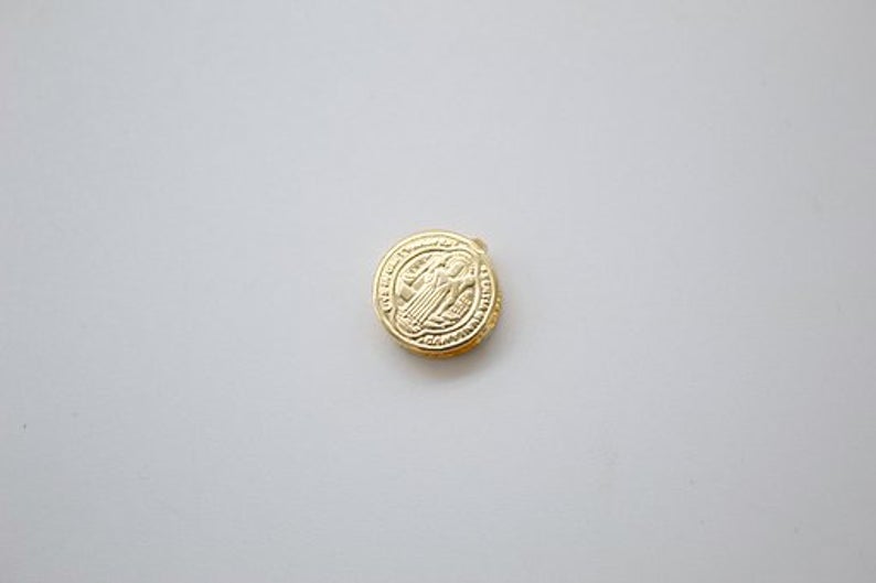 Gold Saint Benedict charm (A249)