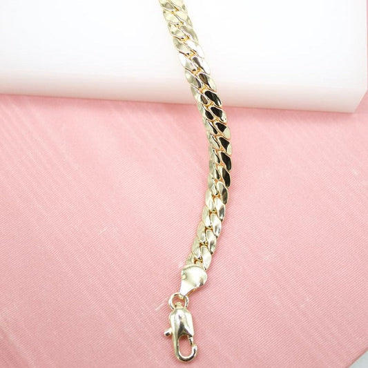 6mm Flat Diamond Cuban Bracelet Chain