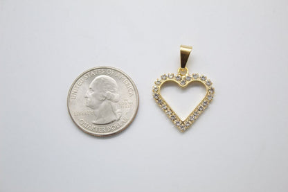 18K Gold Filled CZ Stone Heart