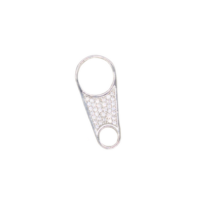 18K Gold Filled Zipper Pull Tab With CZ Cubic Zirconia Stones