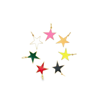 18K Gold Filled Enamel Star Charms (A1)