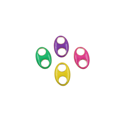 18K Gold Filled Oval Colorful Enamel Puffy Pendant