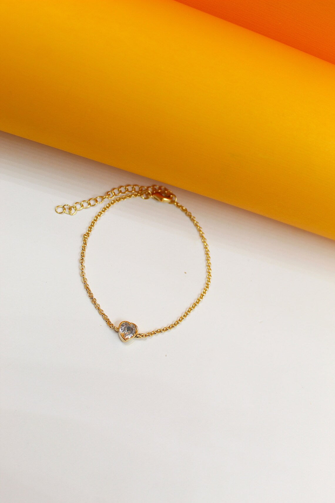 Heart Paperclip & Rolo Chain Necklace & Bracelet (F226A)
