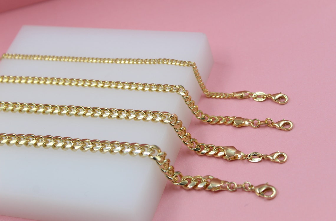 18K Gold Filled Diamond Cut Miami Cuban Bracelet (I417)(I420)