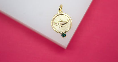 18K Gold Filled Medicine, Justice, Nurse, Engineering Pendant Charms With CZ Stone