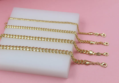 18K Gold Filled Diamond Cut Miami Cuban Bracelet (I417)(I420)